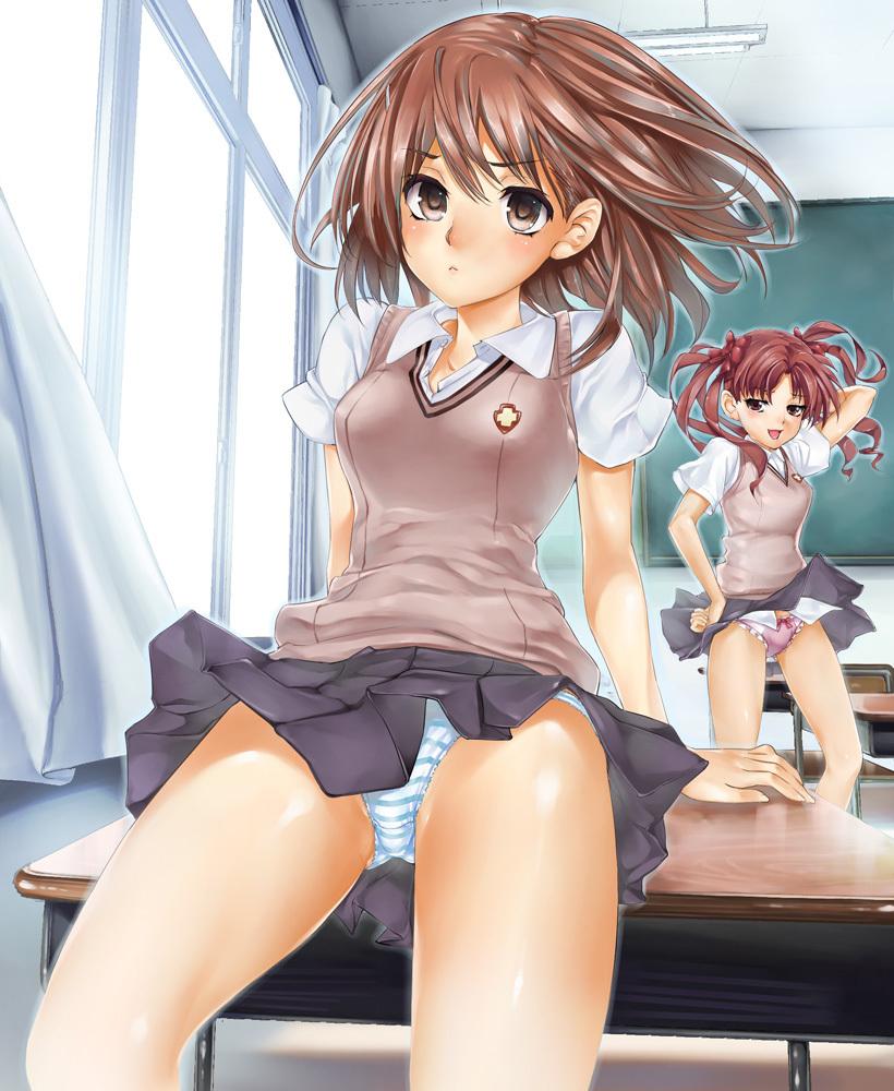 misaka mikoto and shirai kuroko (toaru majutsu no index and 1 more) drawn by maruyama