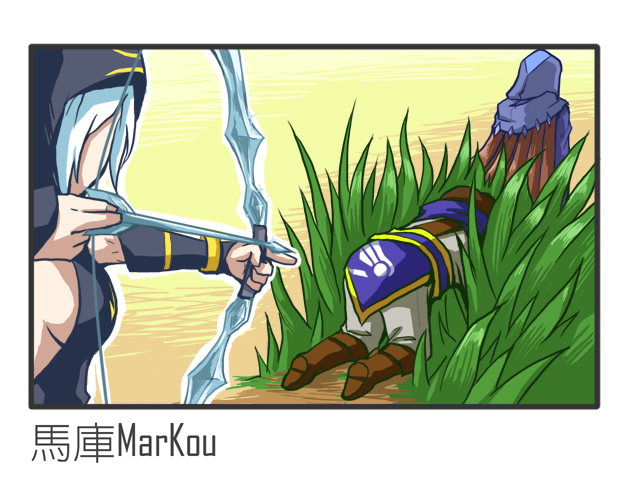 ashe, garen, and talon (league of legends) drawn by wongyu