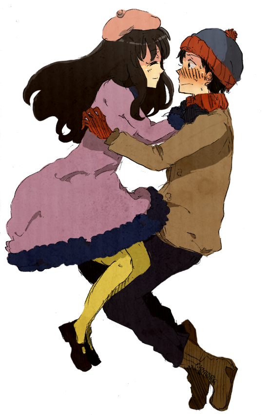 stan marsh and wendy testaburger (south park) drawn by t66sobakasu
