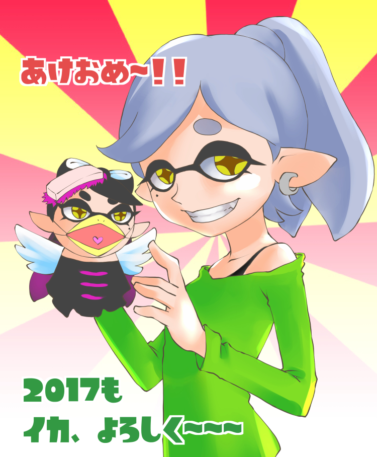 callie and marie (splatoon and 1 more) drawn by houman
