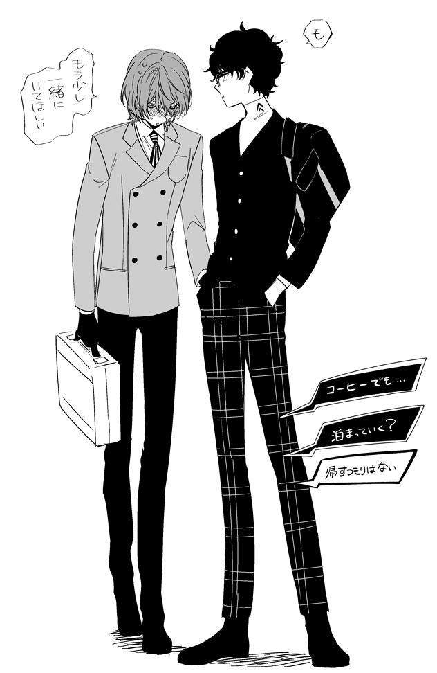 amamiya ren and akechi gorou (persona and 1 more) drawn by hirori_(hrr_pj)