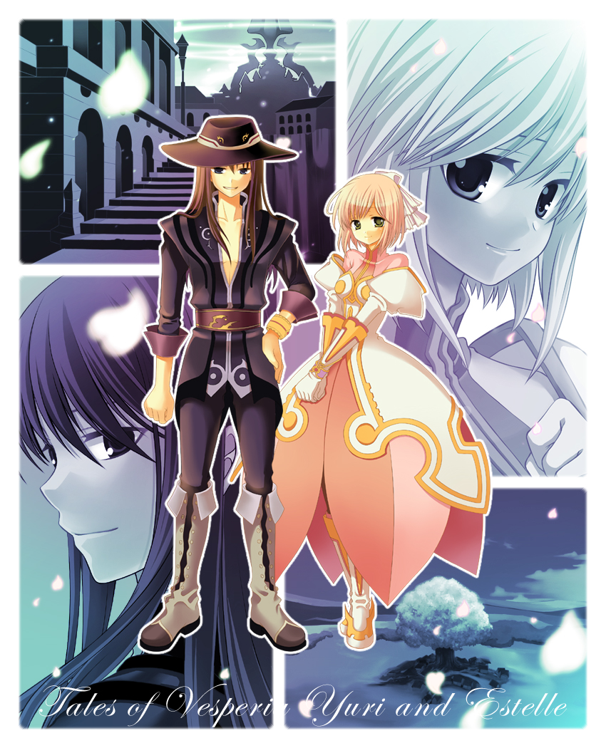 yuri lowell and estellise sidos heurassein (tales of and 1 more) drawn by ayamisiro