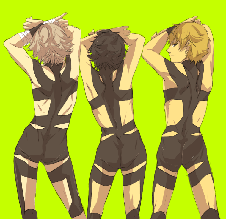 shiraishi kuranosuke, zaizen hikaru, and oshitari ken'ya (tennis no ouji-sama) drawn by shiro_(reptil)