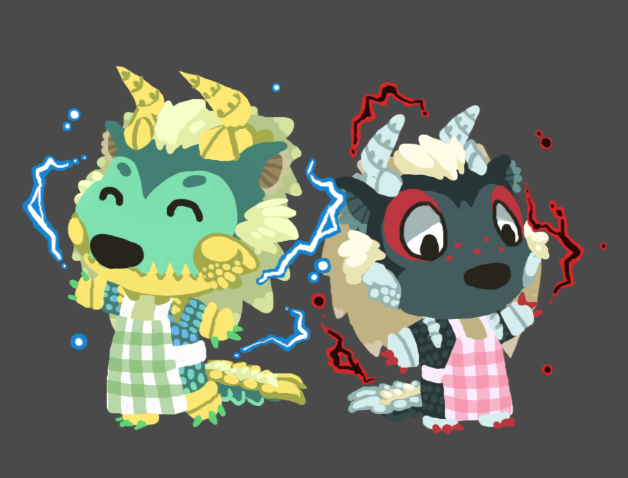 zinogre, sable able, mabel able, and stygian zinogre (monster hunter and 1 more) drawn by pasteldeity