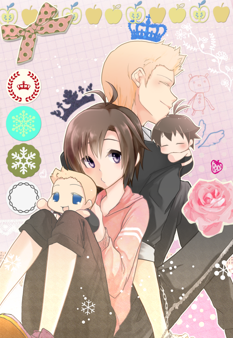 kikuchi makoto, ijuuin hokuto, and makochii (idolmaster and 1 more) drawn by aq_(q07011au)