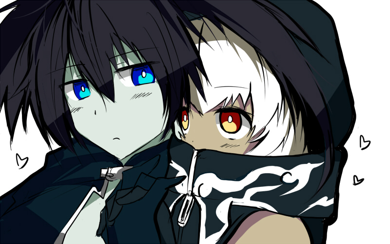 black rock shooter and strength (black rock shooter) drawn by aimai_(luckyfive)