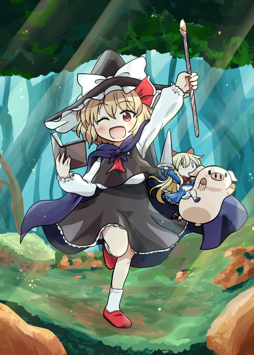 rumia and shanghai doll (touhou and 1 more) drawn by rokugou_daisuke
