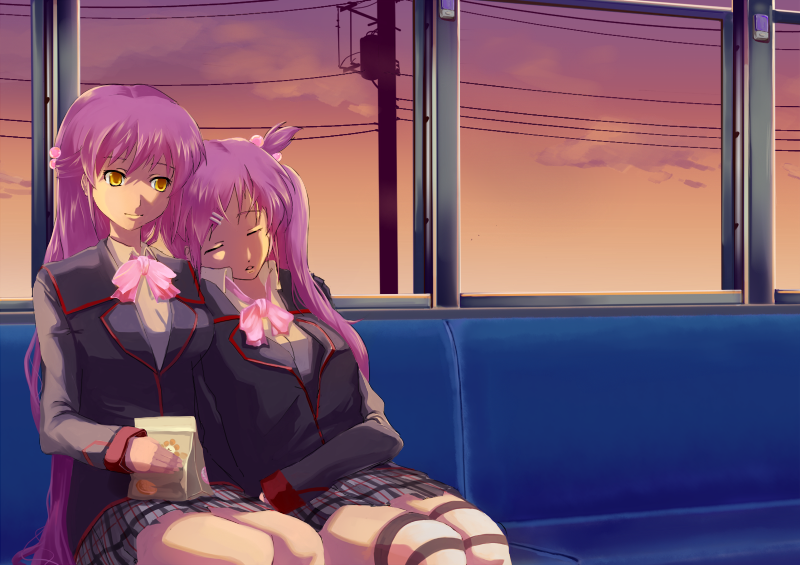 saigusa haruka and futaki kanata (little busters!) drawn by hachito_hajime