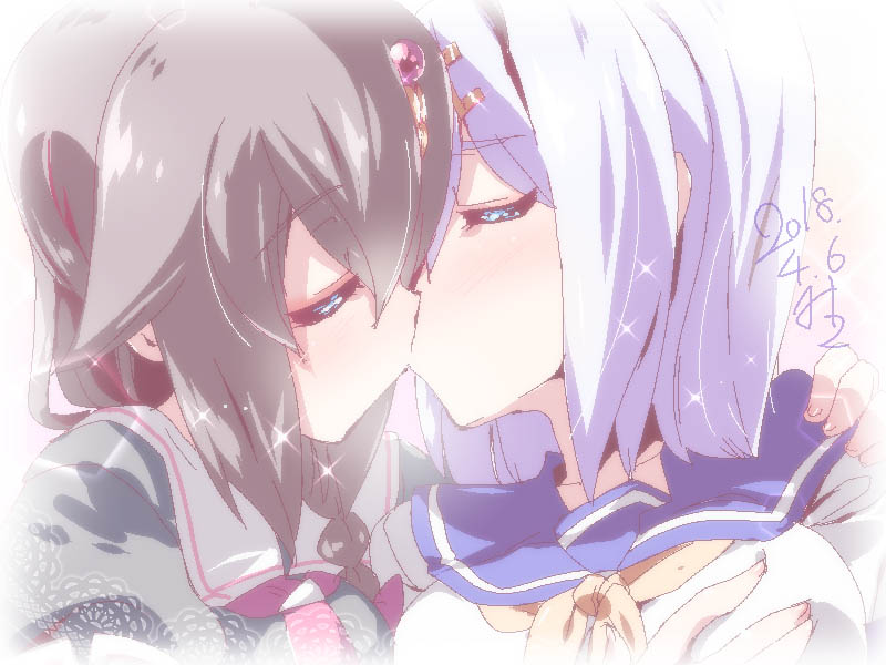 shigure, shigure kai ni, and hamakaze (kantai collection) drawn by miuku_(marine_sapphire)