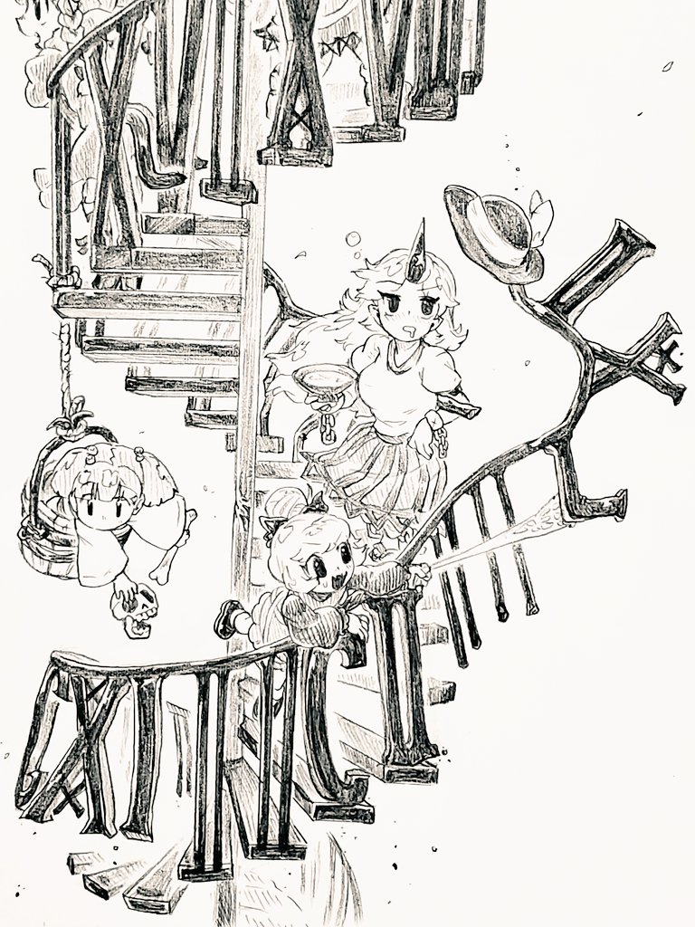 kaenbyou rin, mizuhashi parsee, hoshiguma yuugi, kurodani yamame, and kisume (touhou) drawn by menotama
