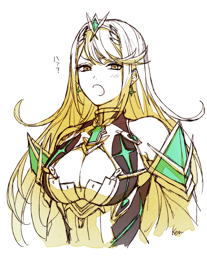 mythra (xenoblade chronicles and 1 more) drawn by akke