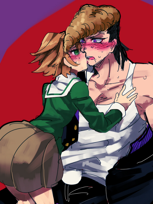 fujisaki chihiro and owada mondo (danganronpa and 1 more) drawn by roco617