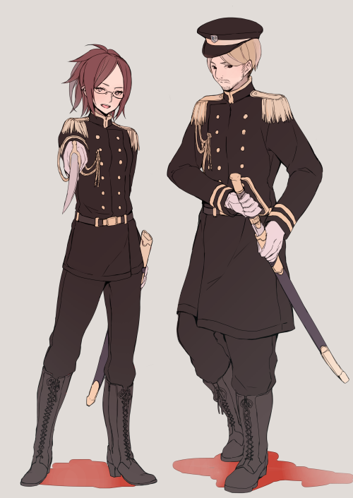 hange zoe and mike zakarius (shingeki no kyojin) drawn by tokio_neo