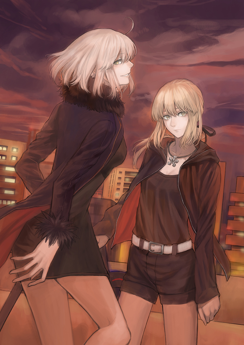 artoria pendragon, jeanne d'arc alter, and saber alter (fate and 1 more) drawn by lsunl