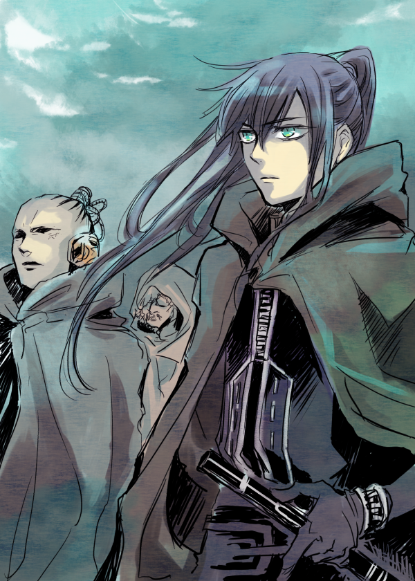 kanda yuu, noise marie, and froi tiedoll (d.gray-man) drawn by n_ptm