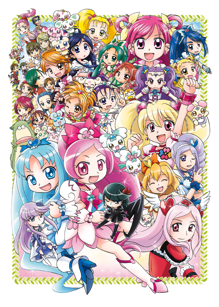 kurumi erika, misumi nagisa, hanasaki tsubomi, yukishiro honoka, higashi setsuna, and 60 more (precure and 8 more) drawn by tbt_ryo