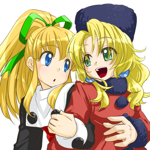 roll and kalinka cossack (mega man) drawn by kurowasagi
