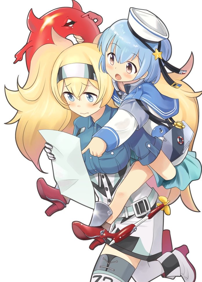 gambier bay, enemy lifebuoy, samuel b. roberts, and little blue whale (kantai collection) drawn by ahenn