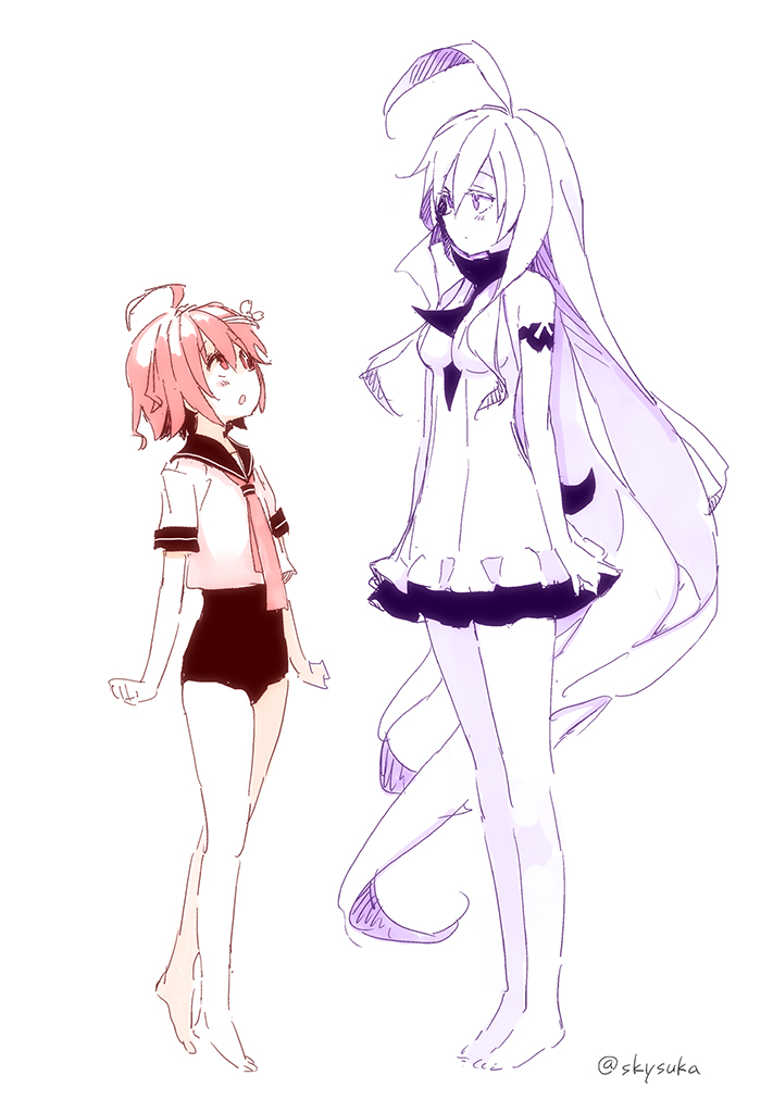 i-58 and submarine princess (kantai collection) drawn by suka