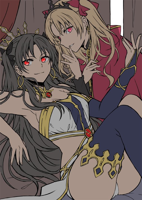 ereshkigal and ishtar (fate and 1 more) drawn by yoyo_9ea