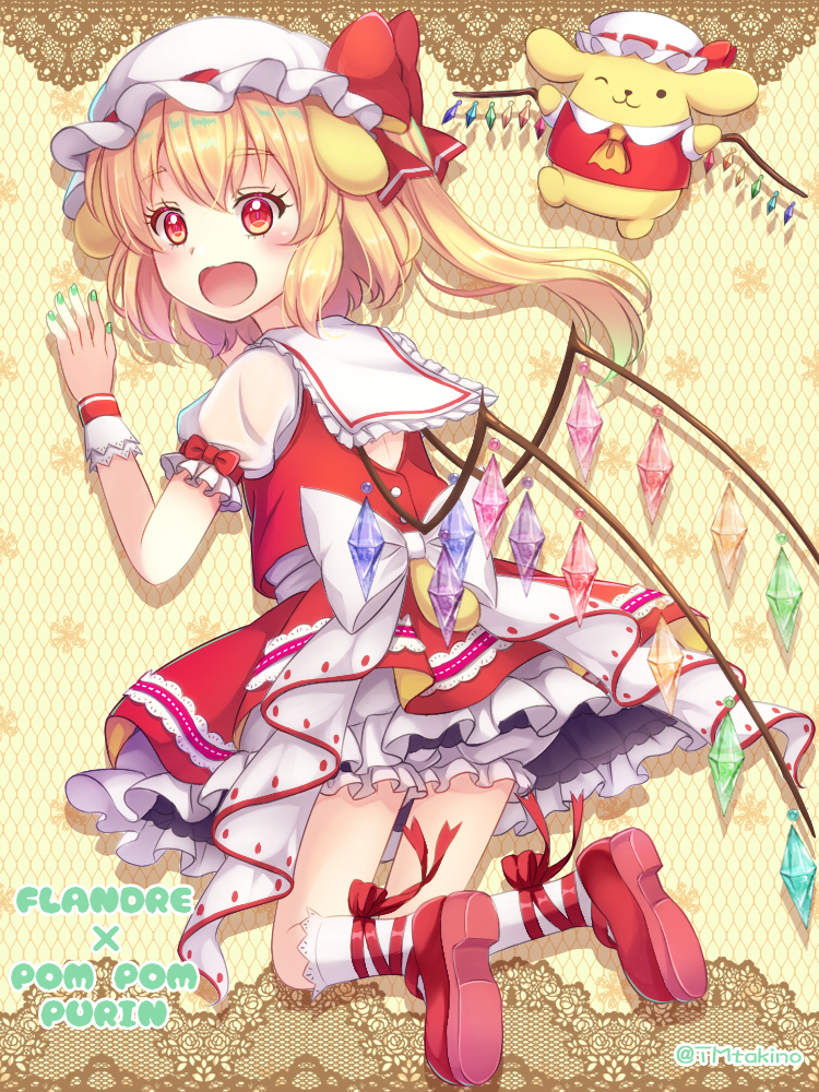 flandre scarlet and pompompurin (touhou and 1 more) drawn by tomo_takino