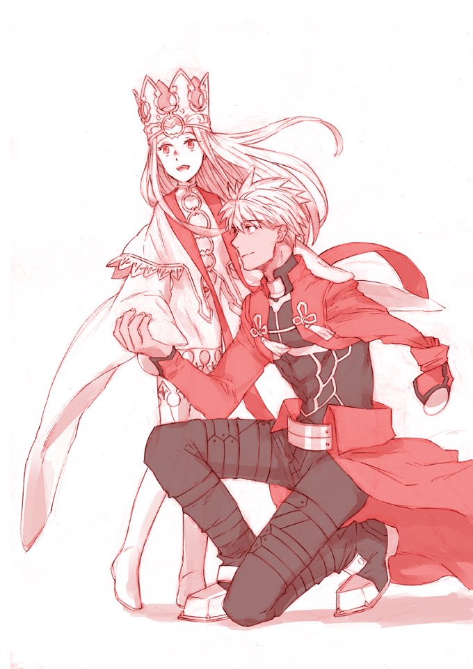 illyasviel von einzbern and archer (fate and 2 more) drawn by dignjooo