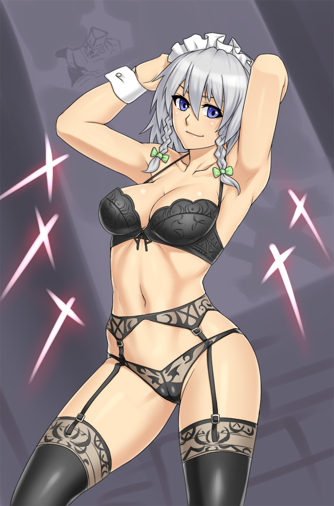 izayoi sakuya and the world (touhou and 2 more) drawn by houtengeki