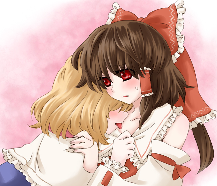 hakurei reimu and alice margatroid (touhou) drawn by arata_iri