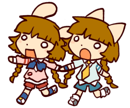 mimi and nyami (bemani and 1 more) drawn by glassesrabbit