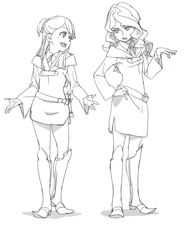 kagari atsuko and diana cavendish (little witch academia) drawn by tatsuki3594