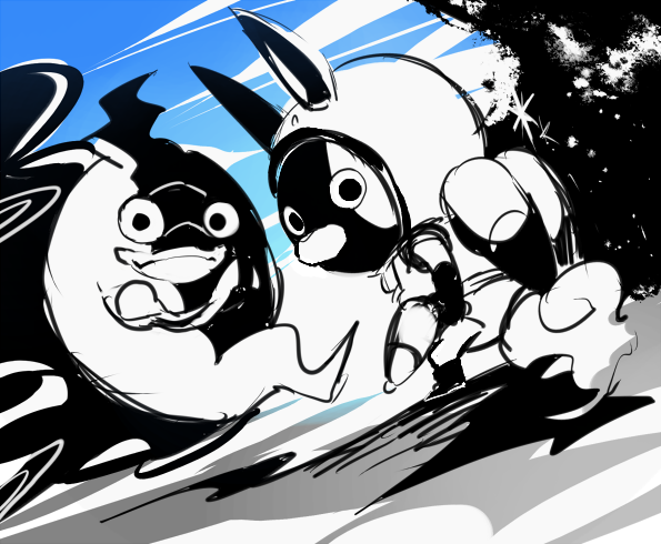whisper and usapyon (youkai watch and 1 more) drawn by asumi_chikyuu