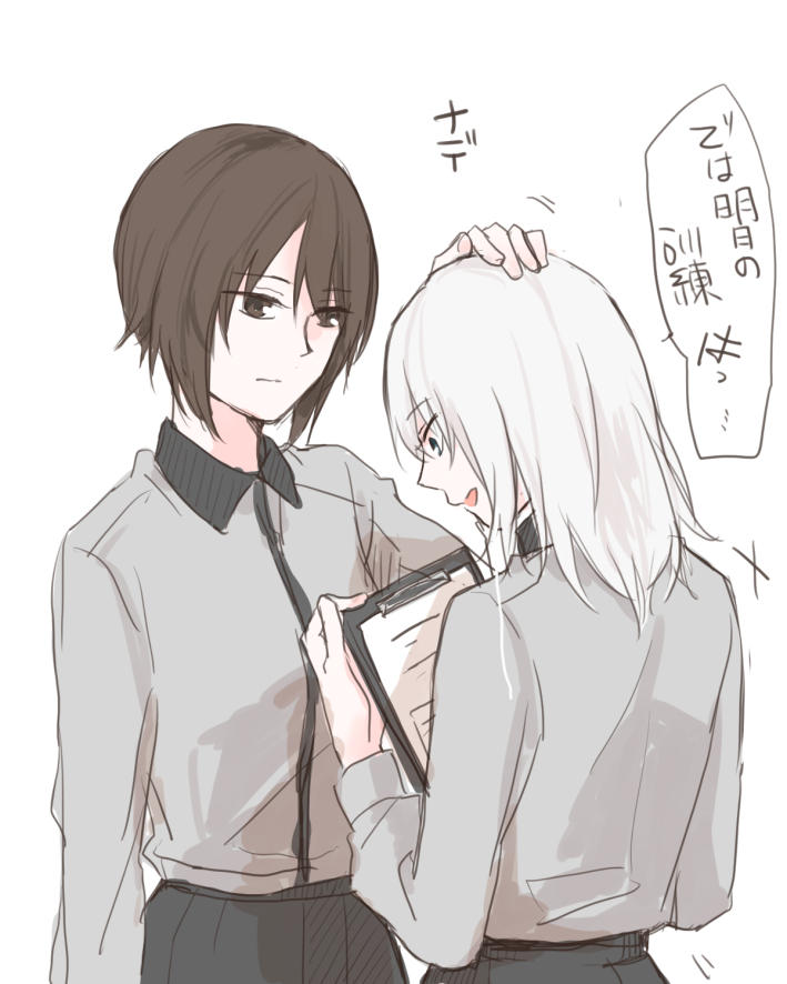 nishizumi maho and itsumi erika (girls und panzer) drawn by uuron_(nkktmrrr)