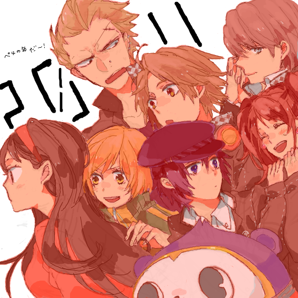narukami yu, shirogane naoto, satonaka chie, kujikawa rise, amagi yukiko, and 3 more (persona and 1 more) drawn by kasai