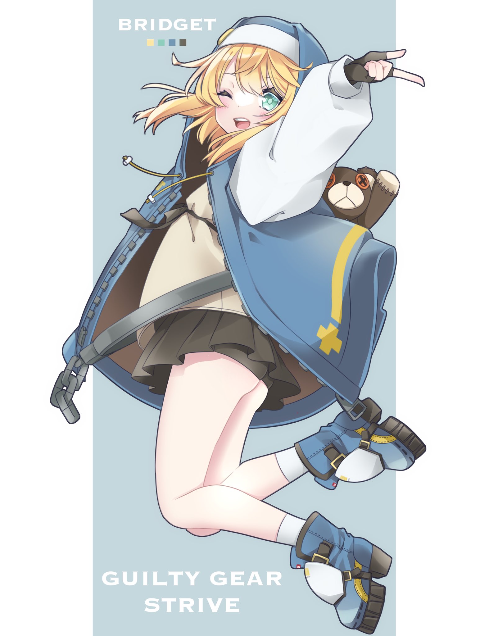 bridget and roger (guilty gear and 1 more) drawn by shashaki