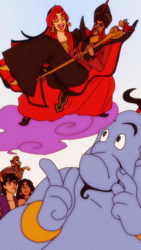 jasmine, aladdin, farja, genie, jafar, and 2 more (disneyland and 2 more) drawn by sagemaru-br