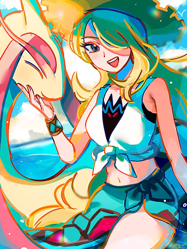 cynthia and milotic (pokemon and 1 more) drawn by zuhn6zxf3l73690