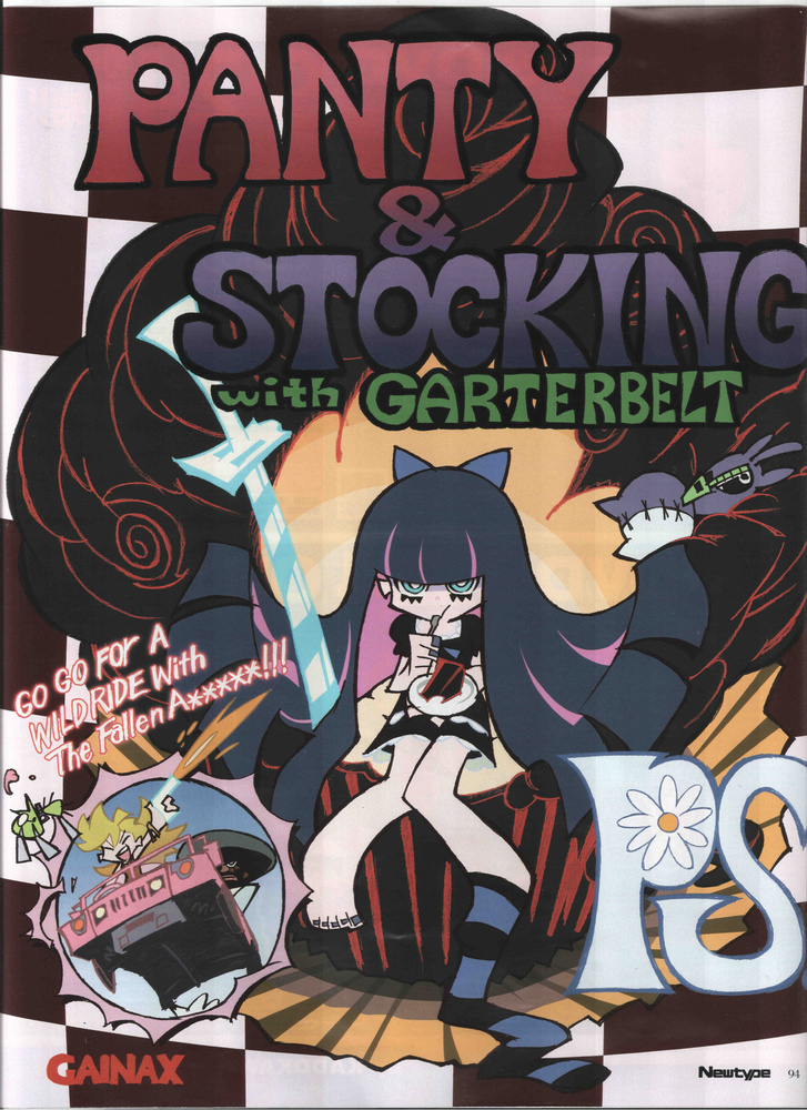 stocking, panty, honekoneko, chuck, and garterbelt (panty & stocking with garterbelt and 1 more) drawn by yoshigaki_yuusuke