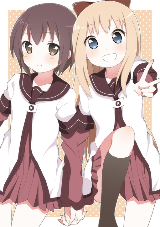 toshinou kyouko and funami yui (yuruyuri) drawn by kumakichi_(toshigat)