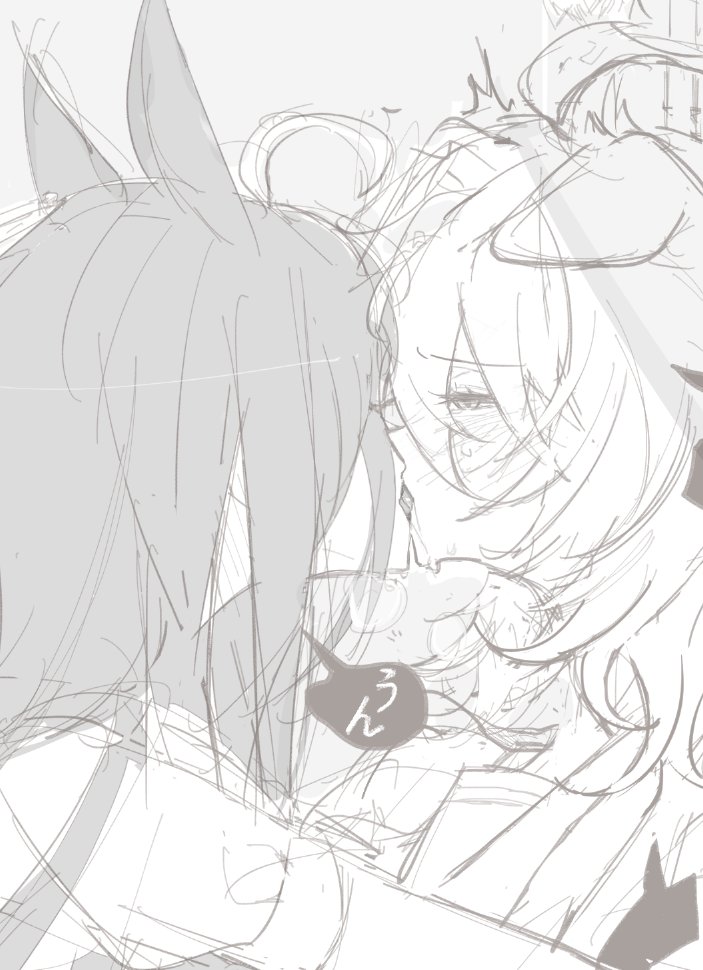 agnes tachyon and manhattan cafe (umamusume) drawn by tsubaki_(tsubakinim)