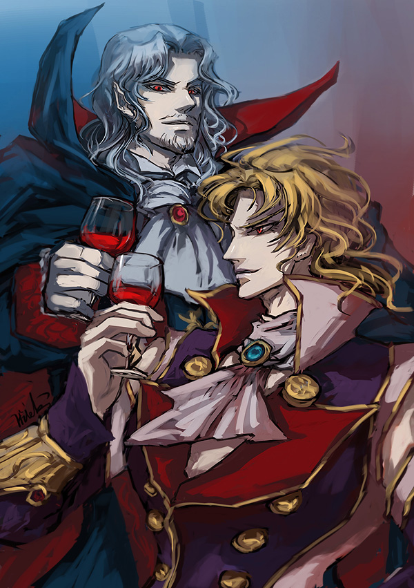 dio brando, dracula, and patrick seitz (jojo no kimyou na bouken and 2 more) drawn by hideki