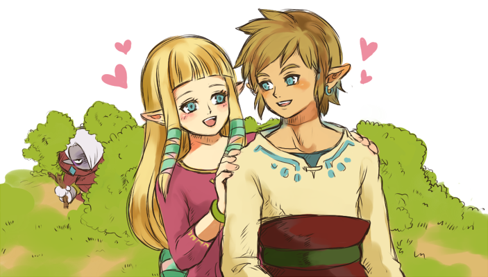 link, princess zelda, and ghirahim (the legend of zelda and 1 more) drawn by mutsuki_kaya
