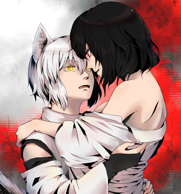 shameimaru aya and inubashiri momiji (touhou) drawn by ameya_nihachi