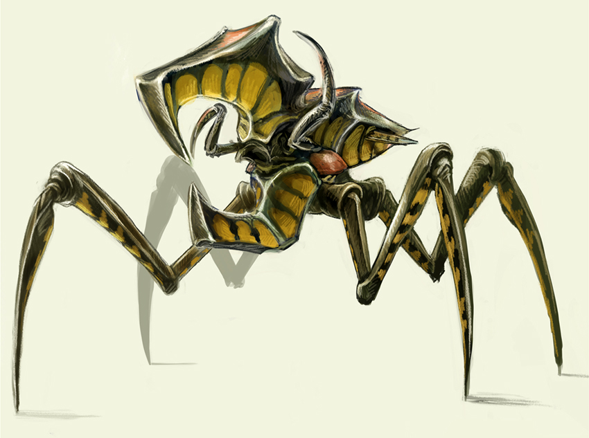 arachnid and warrior bug (starship troopers) drawn by jigoku_shouji