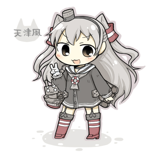 amatsukaze and rensouhou-kun (kantai collection) drawn by yuasan