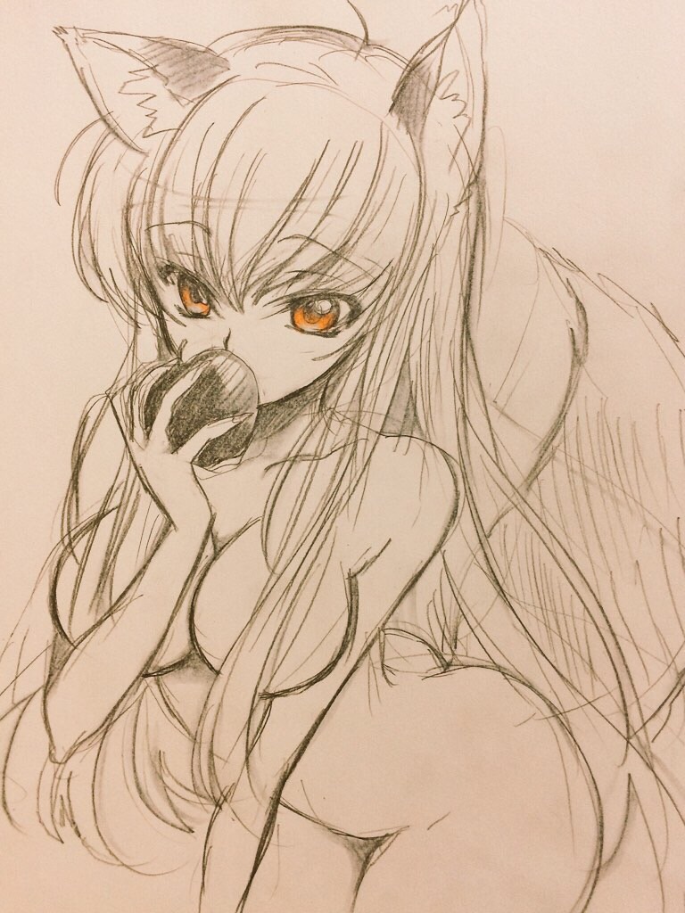 c.c. and holo (code geass and 1 more) drawn by izumo_neko