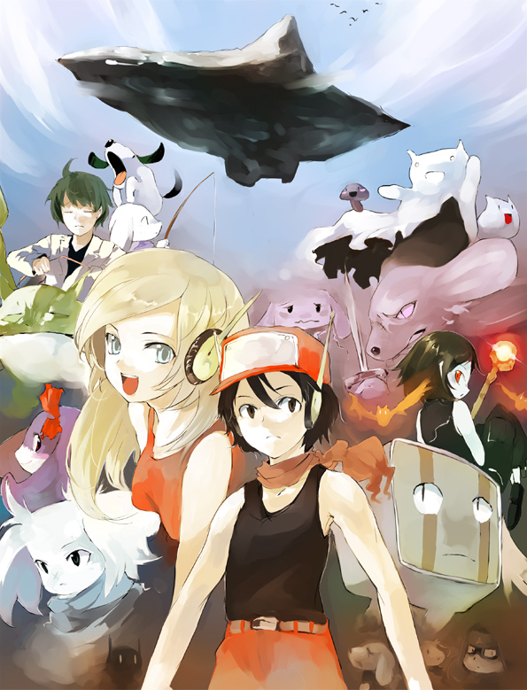 curly brace, quote, misery, mimiga, sakamoto sue, and 7 more (doukutsu monogatari) drawn by shunsei_(muratou)