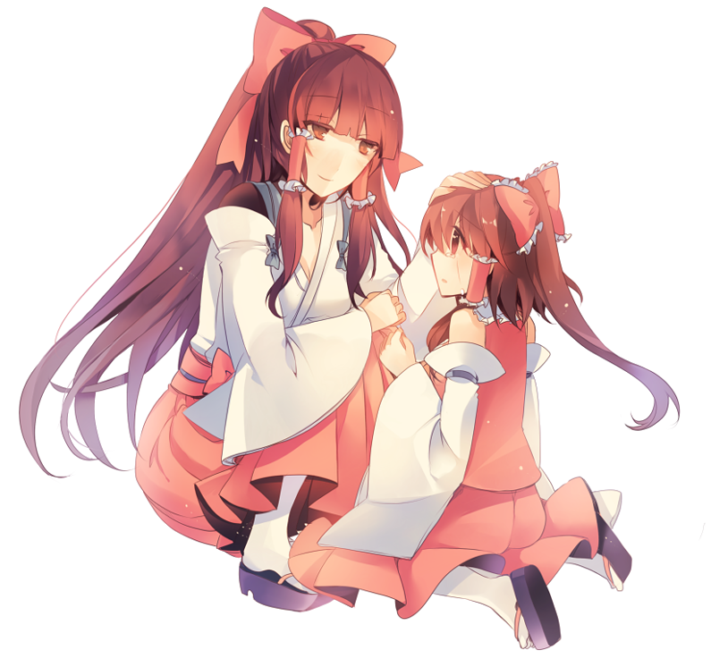 hakurei reimu and sendai hakurei no miko (touhou) drawn by kirero