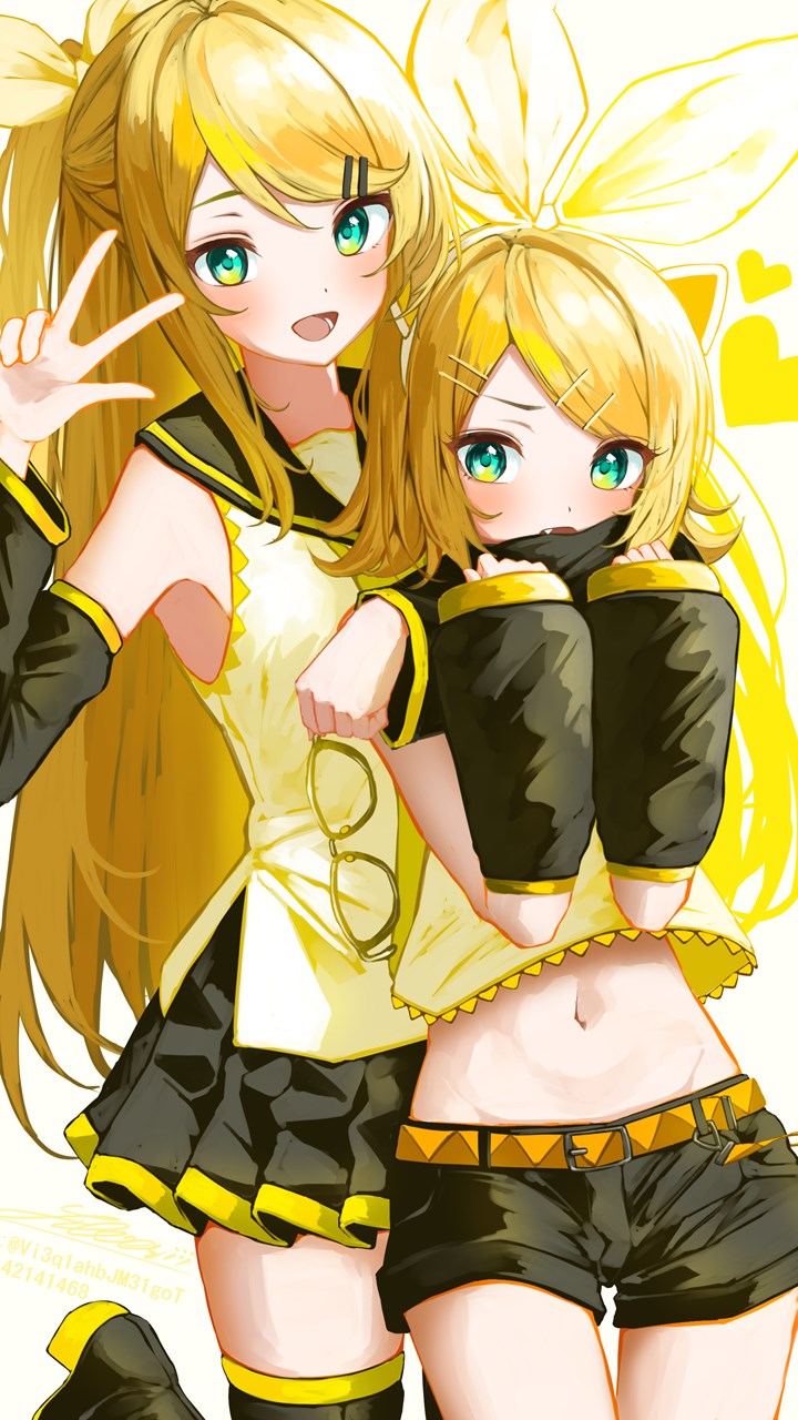 kagamine rin (vocaloid and 1 more) drawn by shirubaa