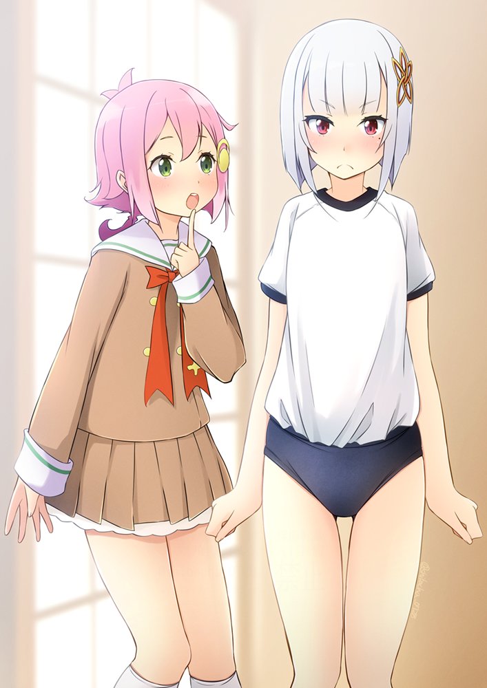 kohinata mangetsu and tsuchimikado kuon (granbelm) drawn by shibacha