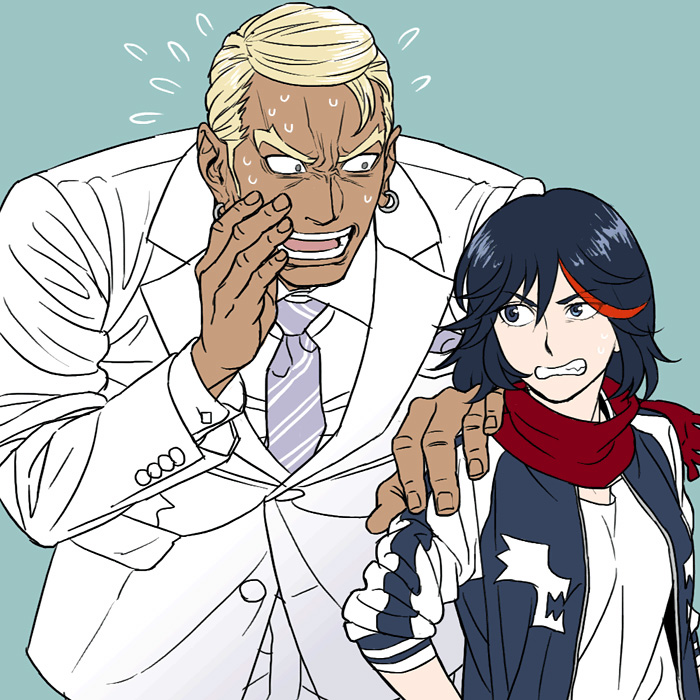 matoi ryuuko and gamagoori ira (kill la kill) drawn by claptrack